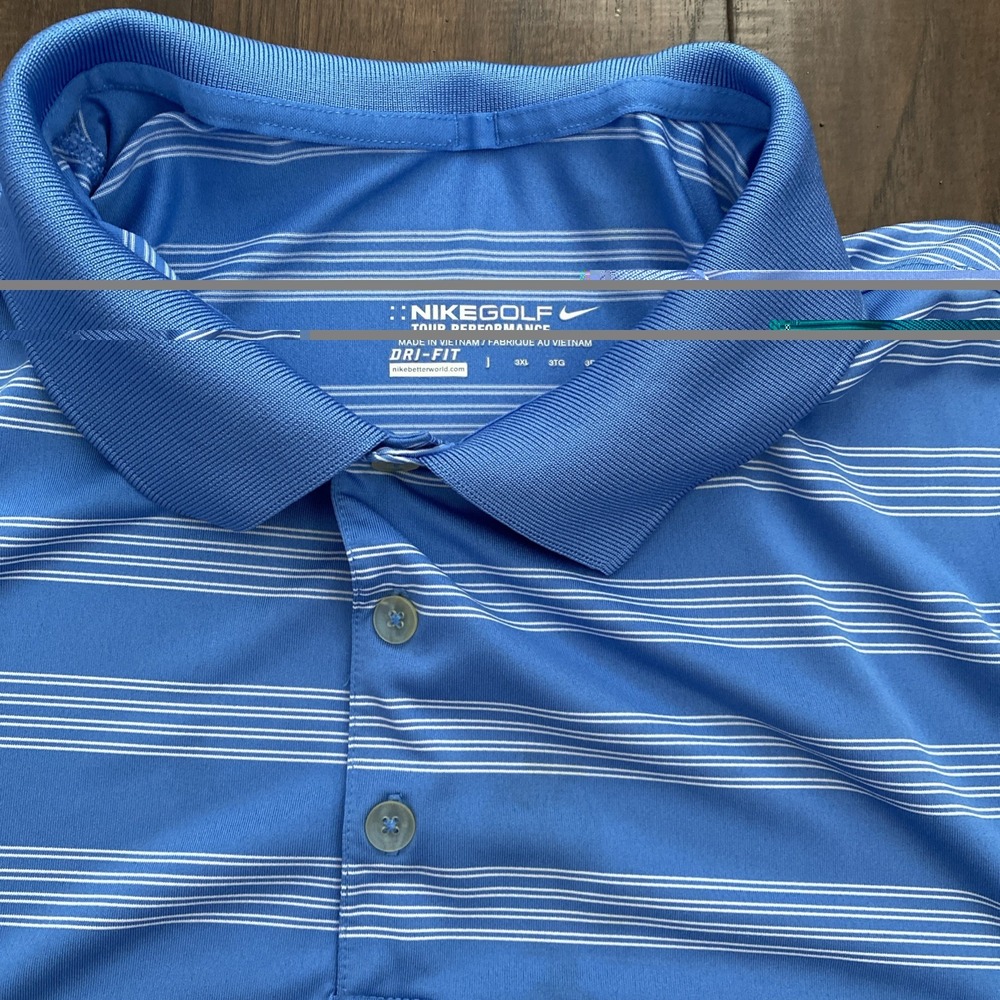 Nike Dri-Fit Victory Stripe Short Sleeve Golf Polo Men's Sz XXXL Blue DH0835-412